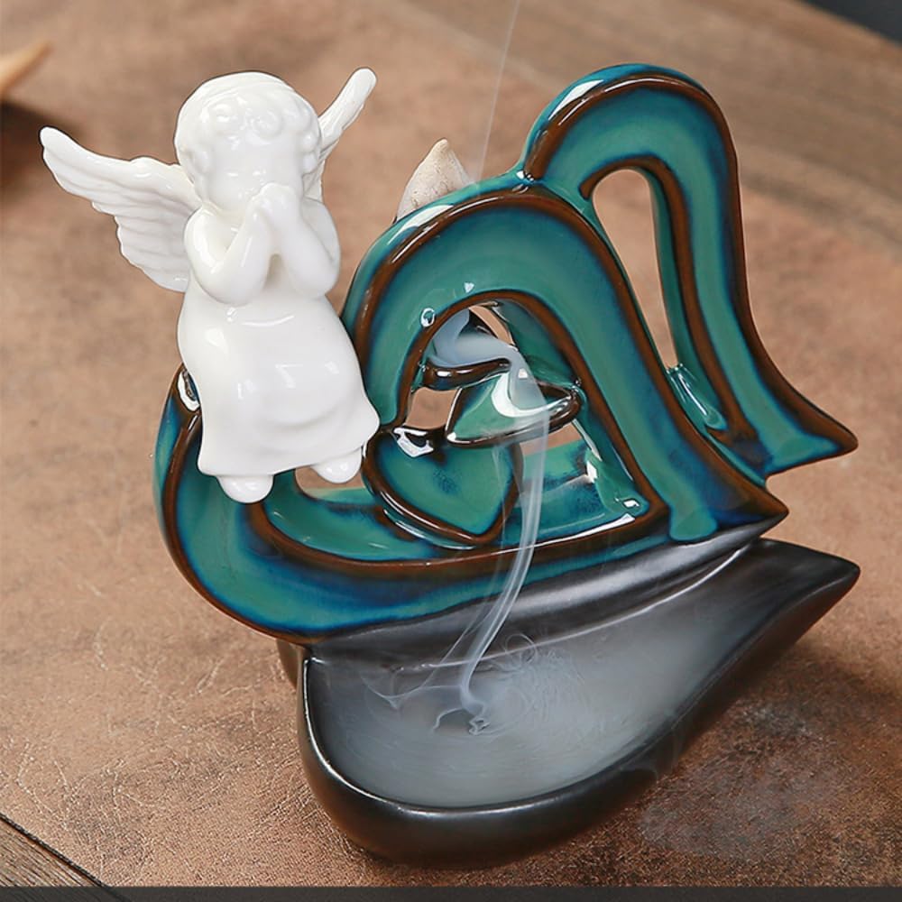 Love Angel Reverse Flow Incense Burner Set