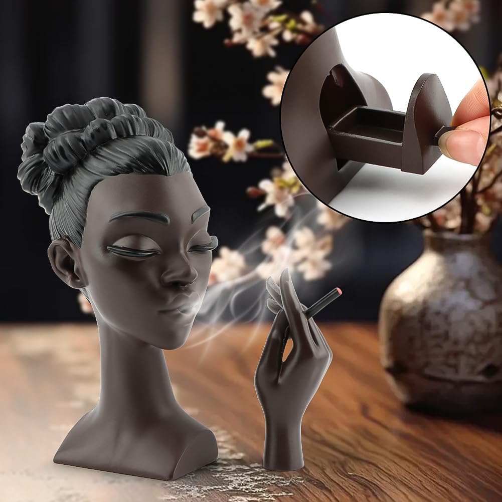 Elegant Black Woman Incense Burner for Home Decor