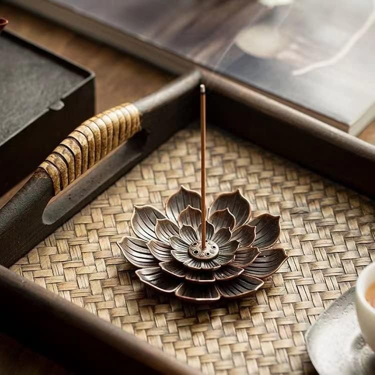 2 Pack Lotus Shaped Incense Holders Sandalwood Burner Stick Censer for Home Yoga Studios and Buddhist Temples