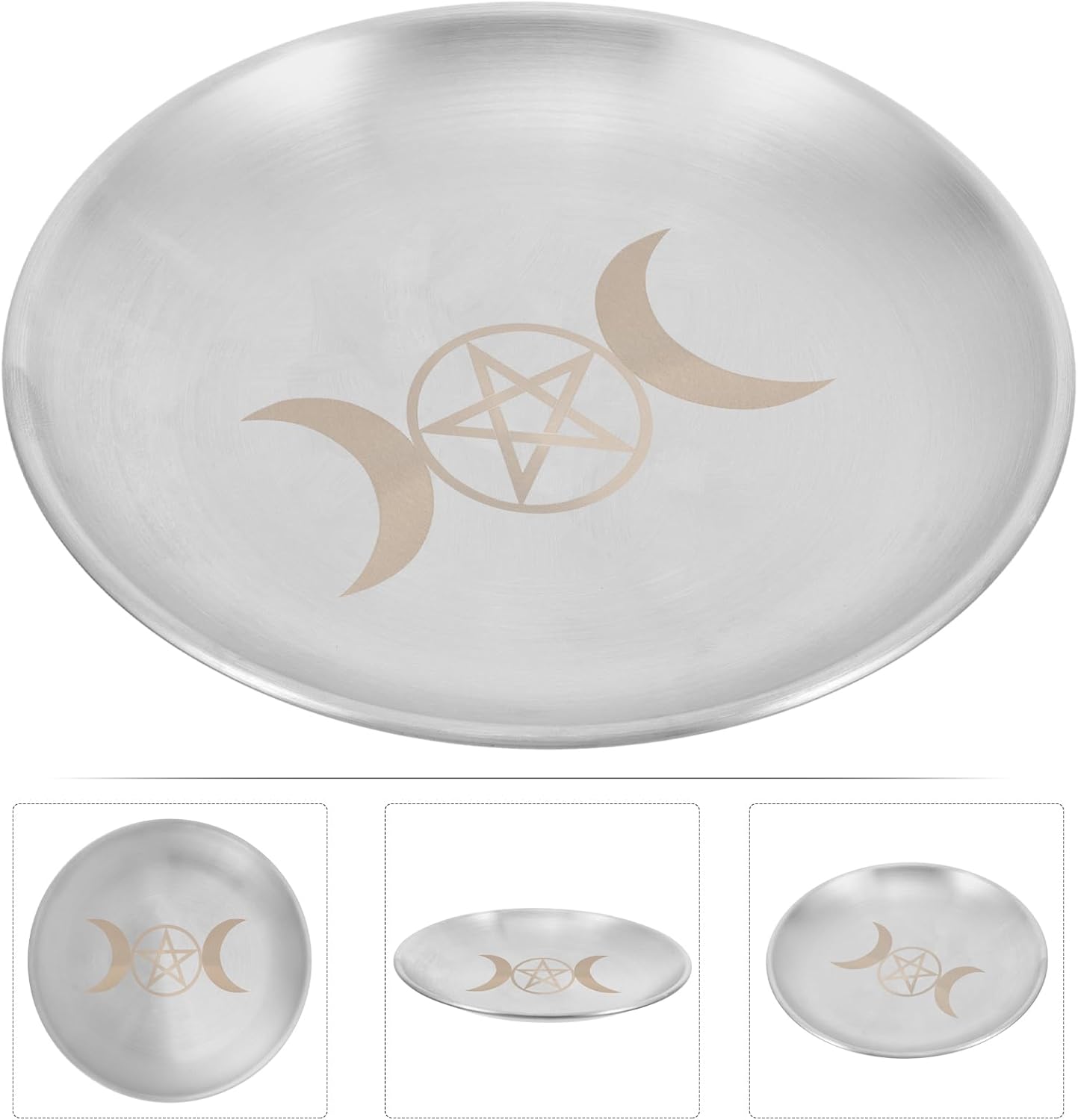 Wiccan Altar Plate with Pentagram Design