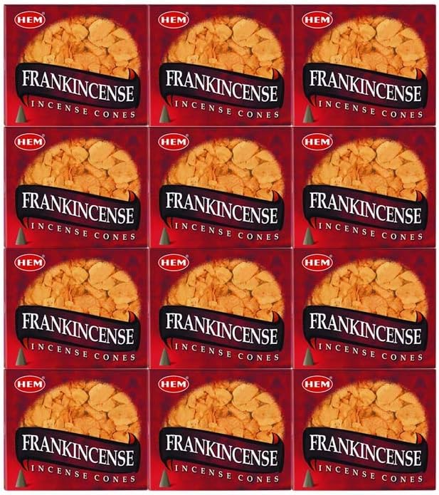 HEM Frankincense Incense Cones 120 Count for Positivity and Relaxation