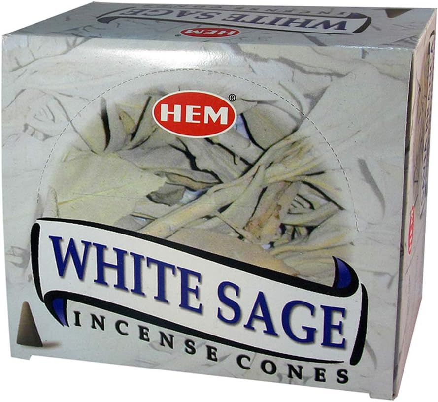 White Sage Incense Cones and Burner Bundle