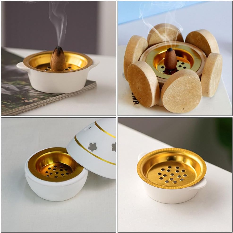 Amosfun 10pcs Small Incense Burner Screen - 23 Inch Metal Charcoal Screen for Home Fragrance