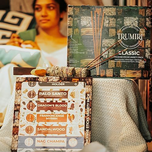 TRUMIRI Classic Incense Sticks 120 Pack with Holder