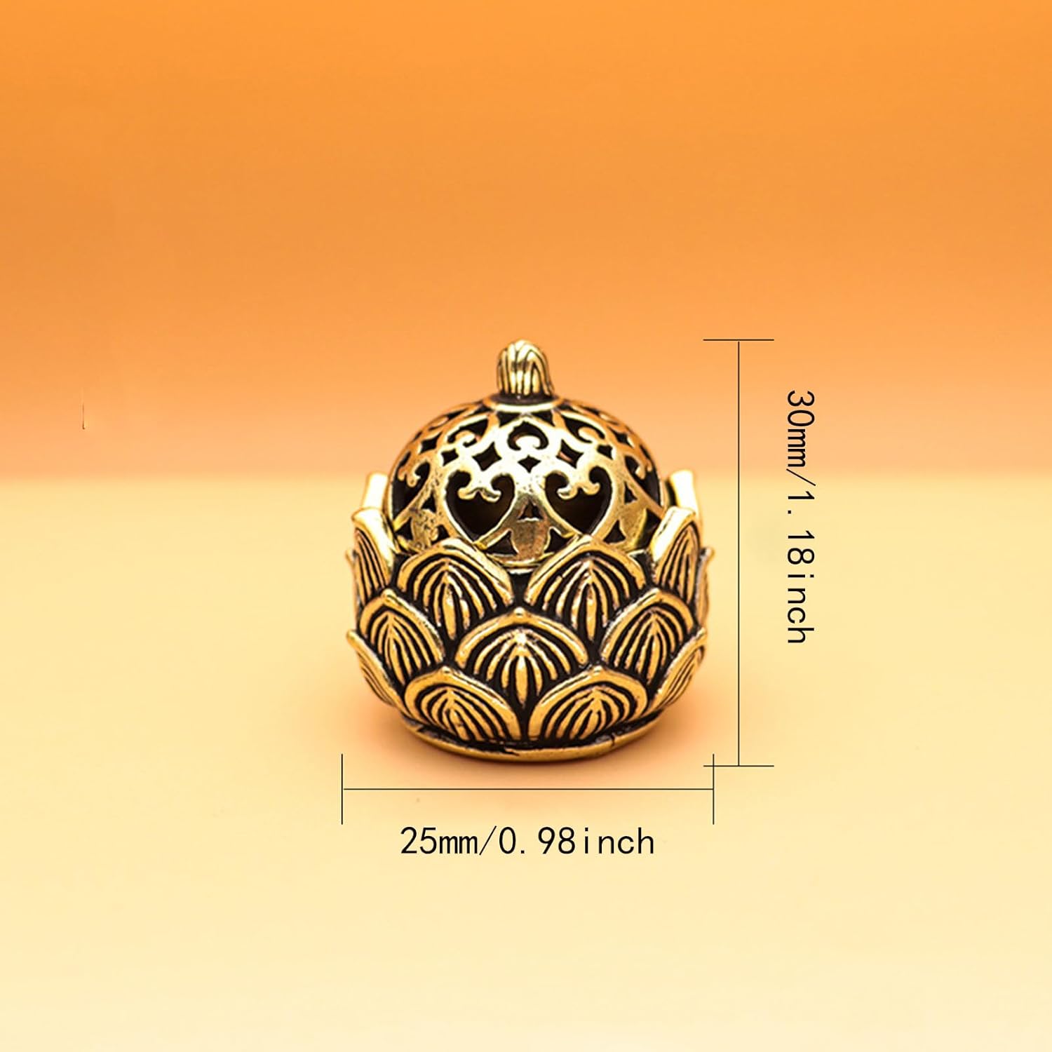 2 Pcs Mini Brass Lotus Incense Holder for Home Decor