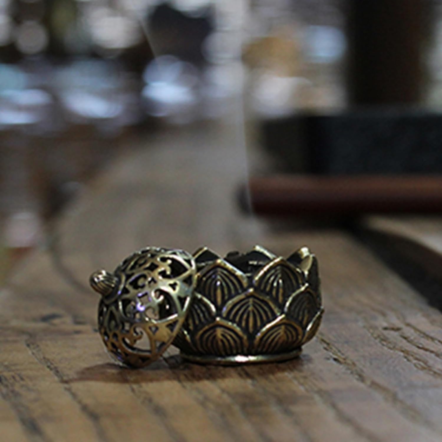 2 Pcs Mini Brass Lotus Incense Holder for Home Decor