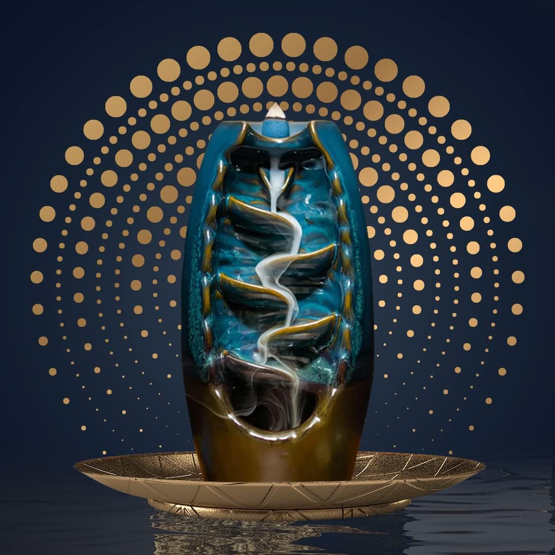 INSCENTS WATERFALL Ceramic Incense Holder with Backflow Design