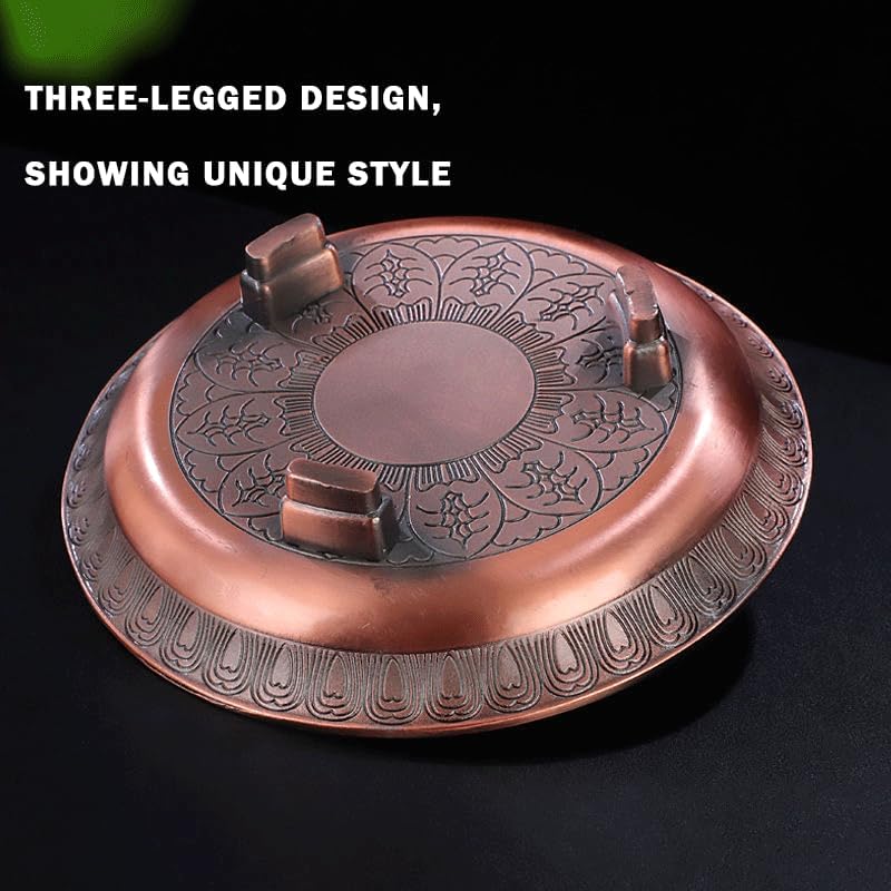 Copper Sacrifice Ritual Plate Three-Legged Offering Bowl