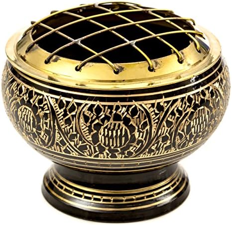 Black Brass Incense Holder - 2 Inch Tall for Resin Cones Meditation
