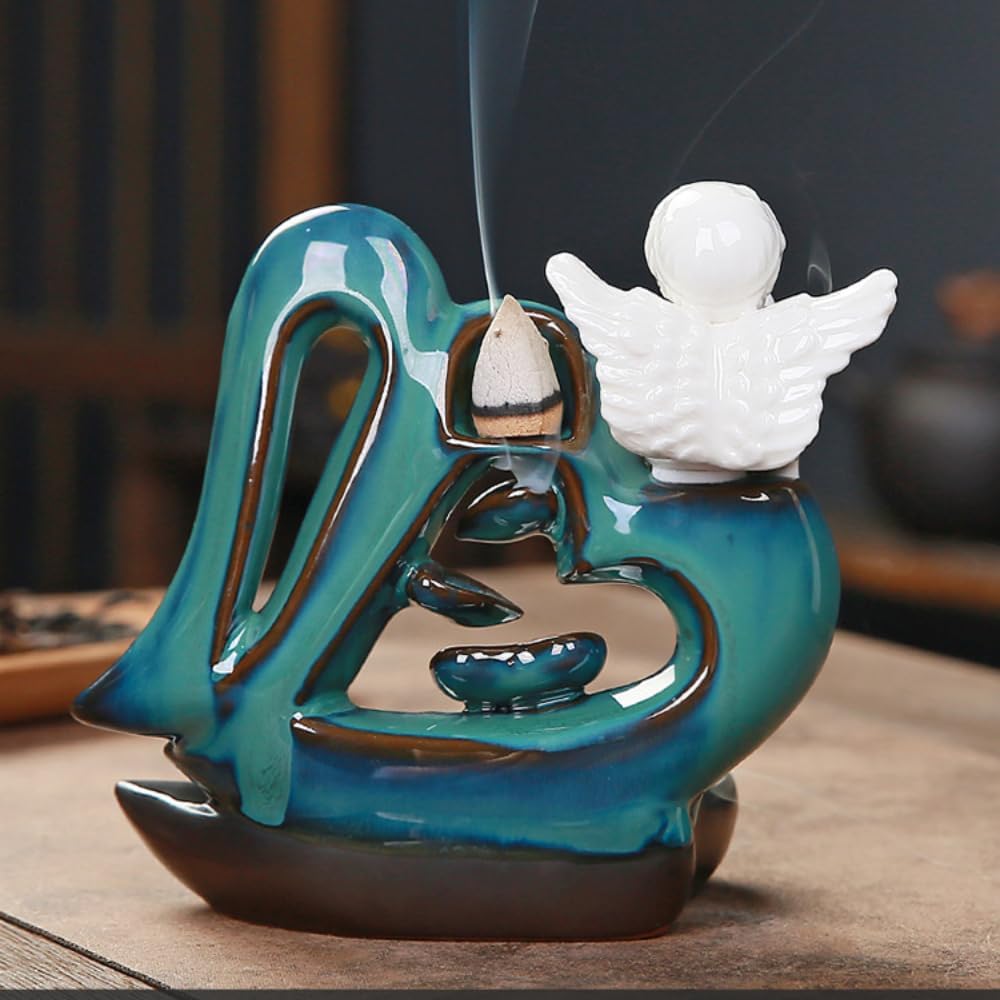 Love Angel Reverse Flow Incense Burner Set