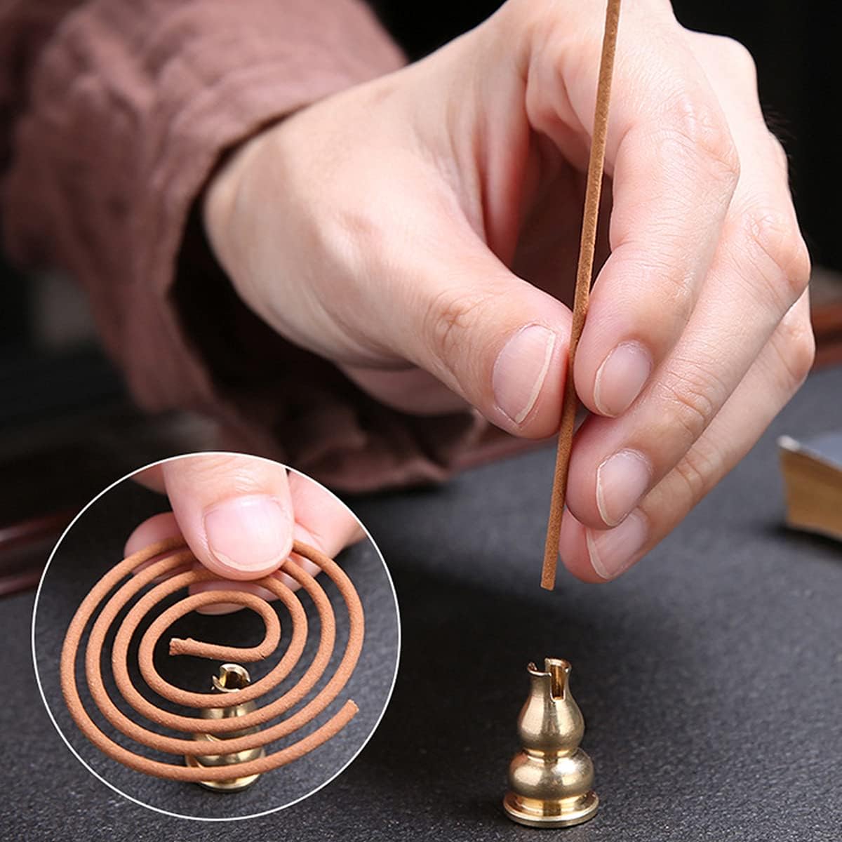 3 in 1 Brass Incense Holder with Easy Emptying Design