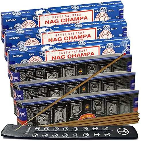 TRUMIRI Nag Champa Super Hit Incense Sticks Bundle with Holder