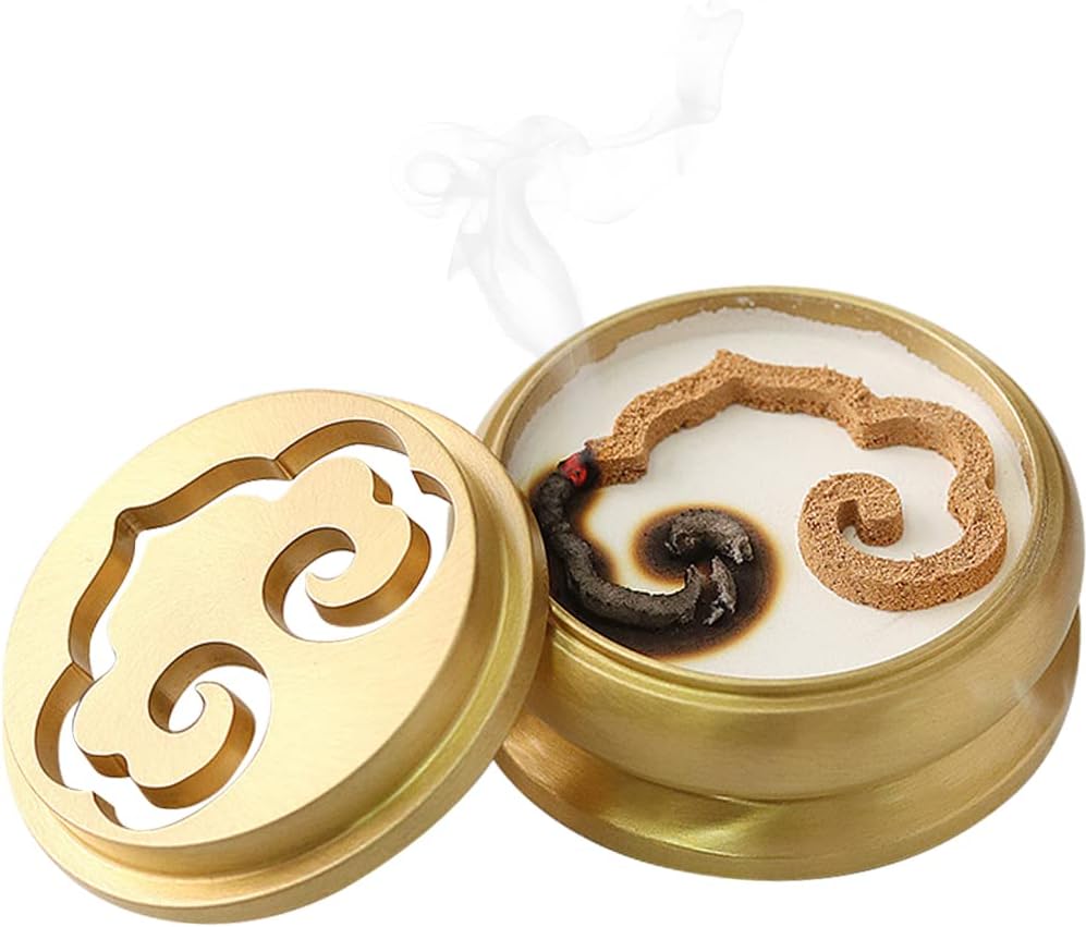 3 In 1 Mini Brass Incense Burner with Ash Press