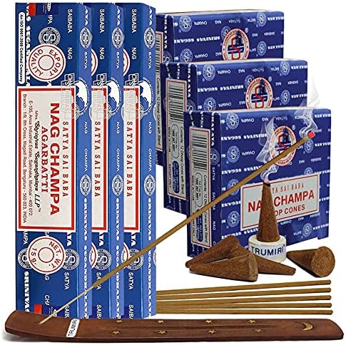 TRUMIRI Nag Champa Incense Sticks and Cones Bundle