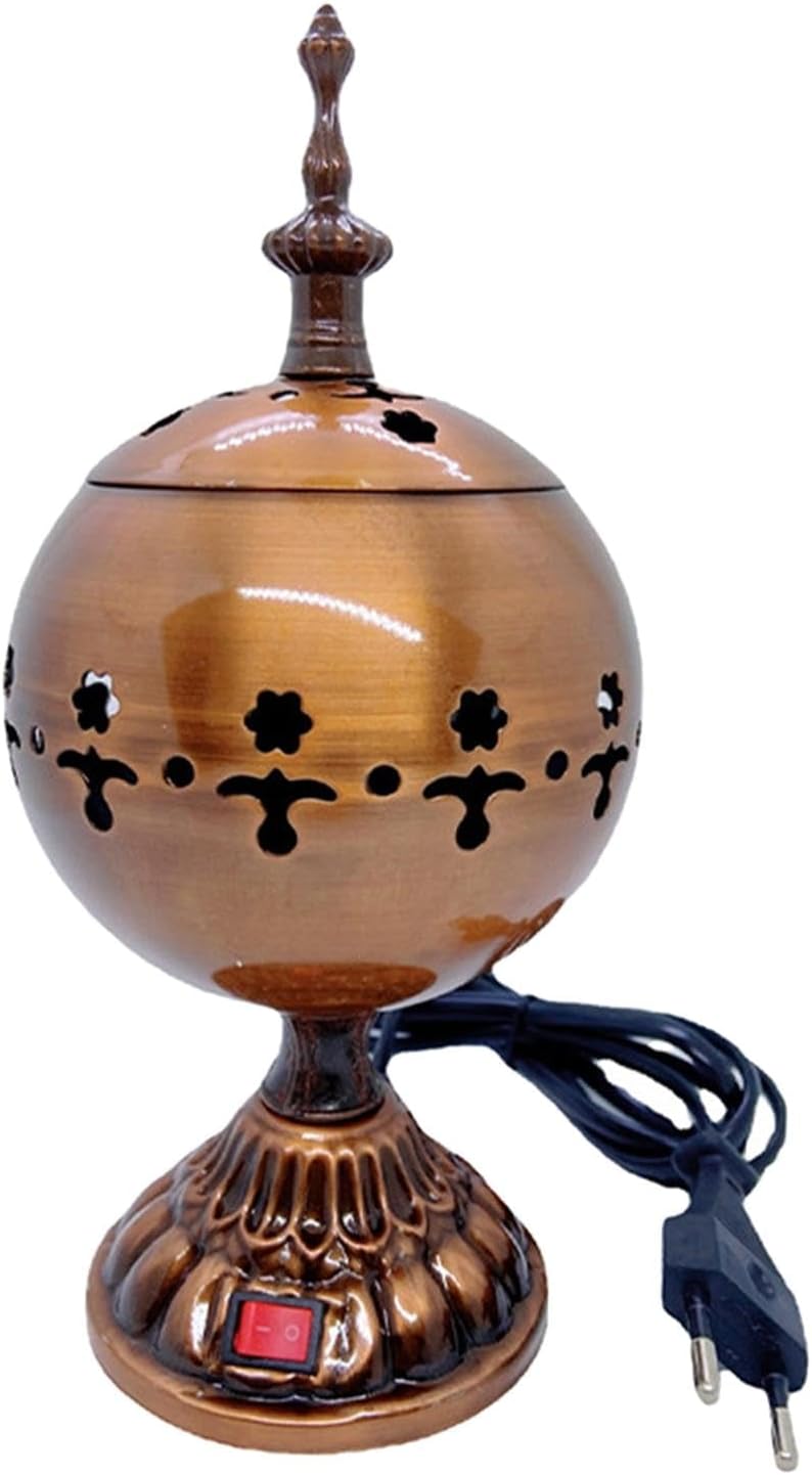 Electric Incense Burner with Gold Finish for Home and Yoga