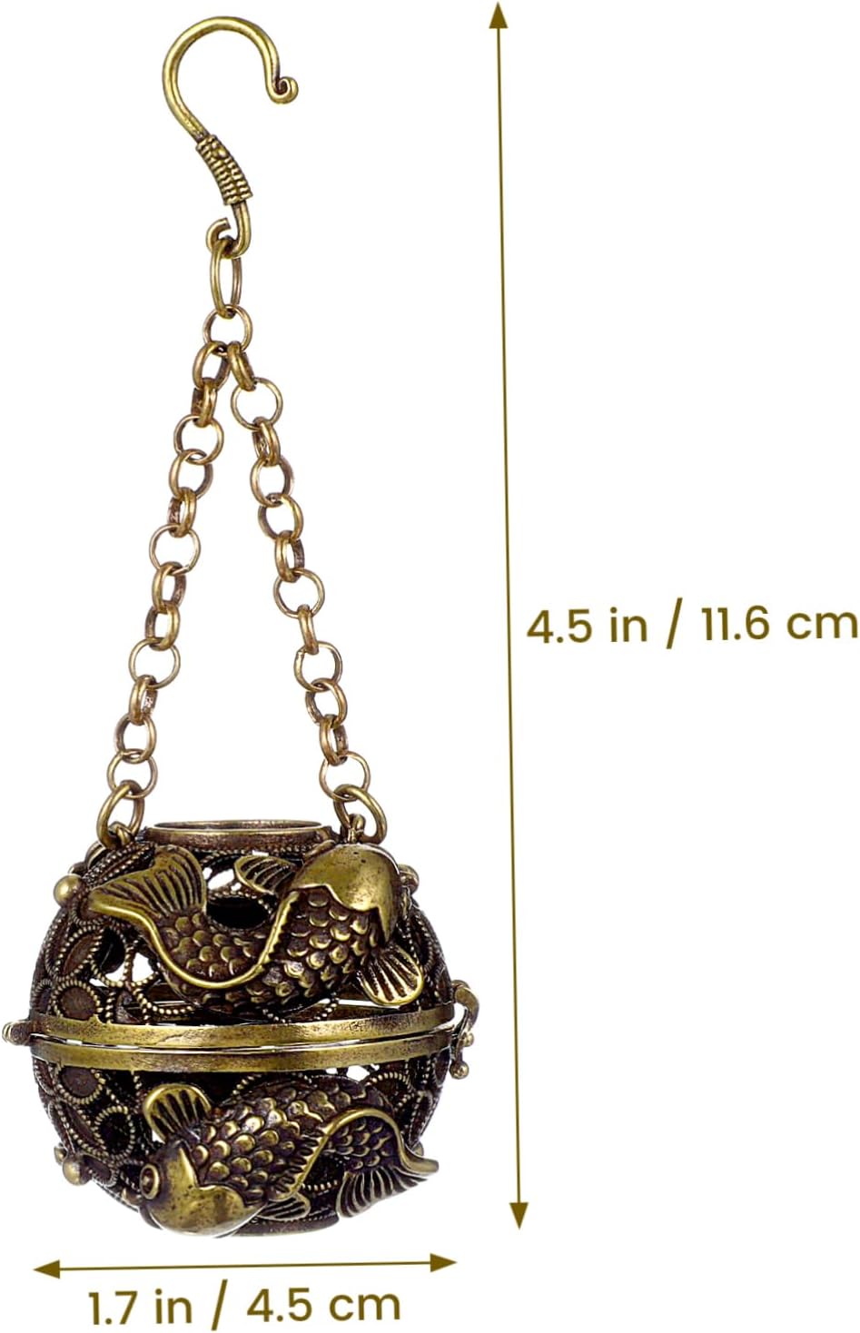 IMIKEYA Copper Incense Hanging Ball Holder