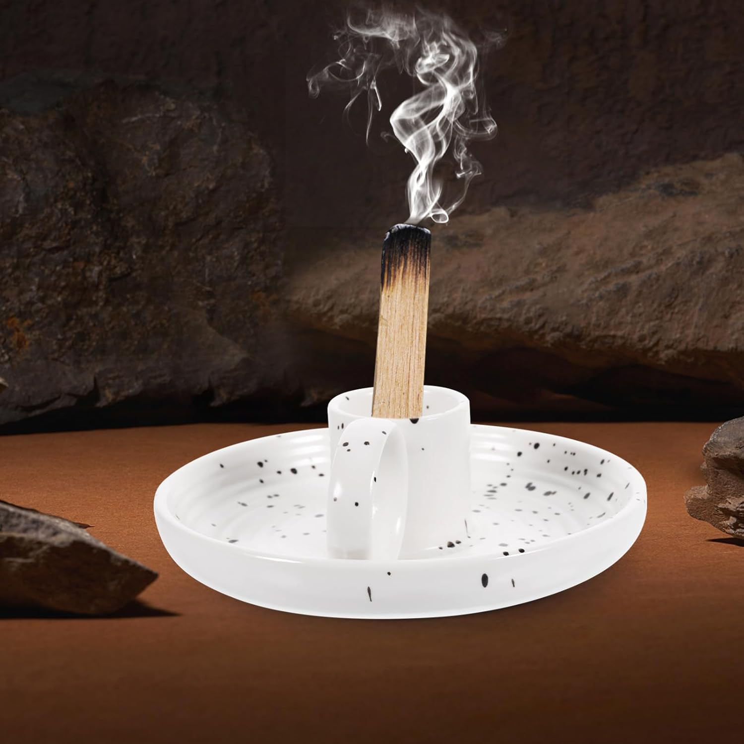 Ceramic Candle Holder for Scented Sticks Oud Wood Votive Decorative Incense