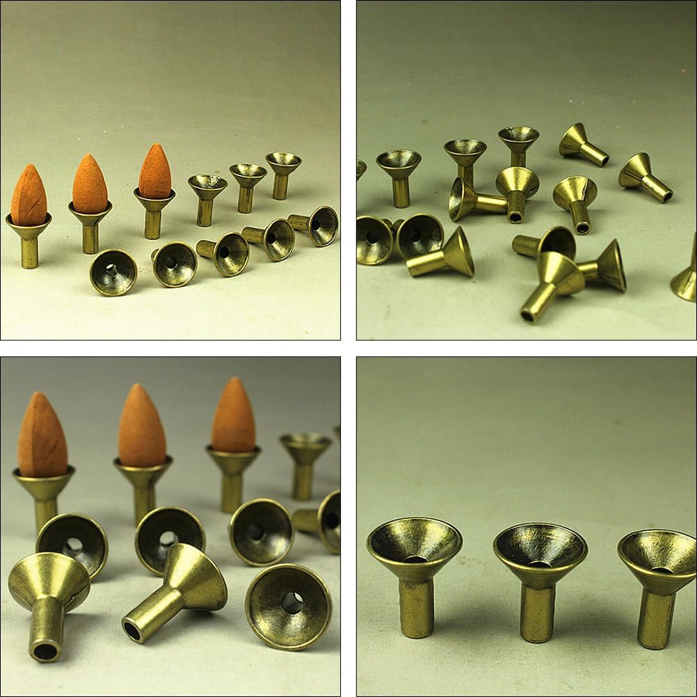 12pcs Backflow Incense Cone Trays Metal Incense Holders for Sticks