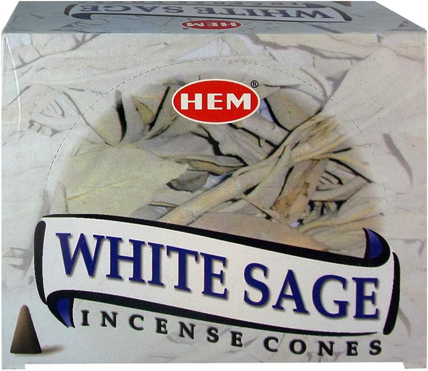 White Sage Incense Cones and Burner Bundle