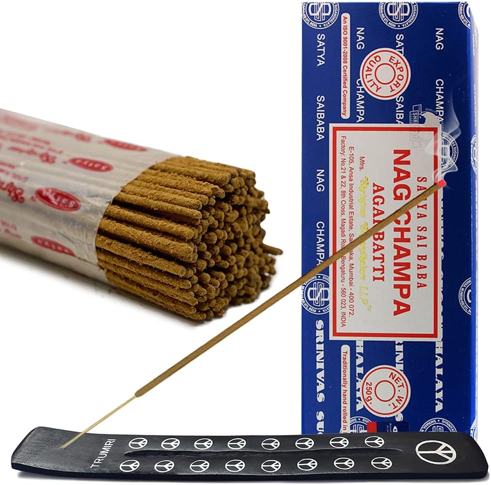 Trumiri Incense Stick Holder Bundle with Nag Champa Incense Sticks