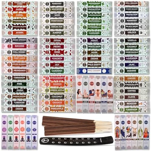 Trumiri Incense Sticks 12 Variety Pack with Holder Burner