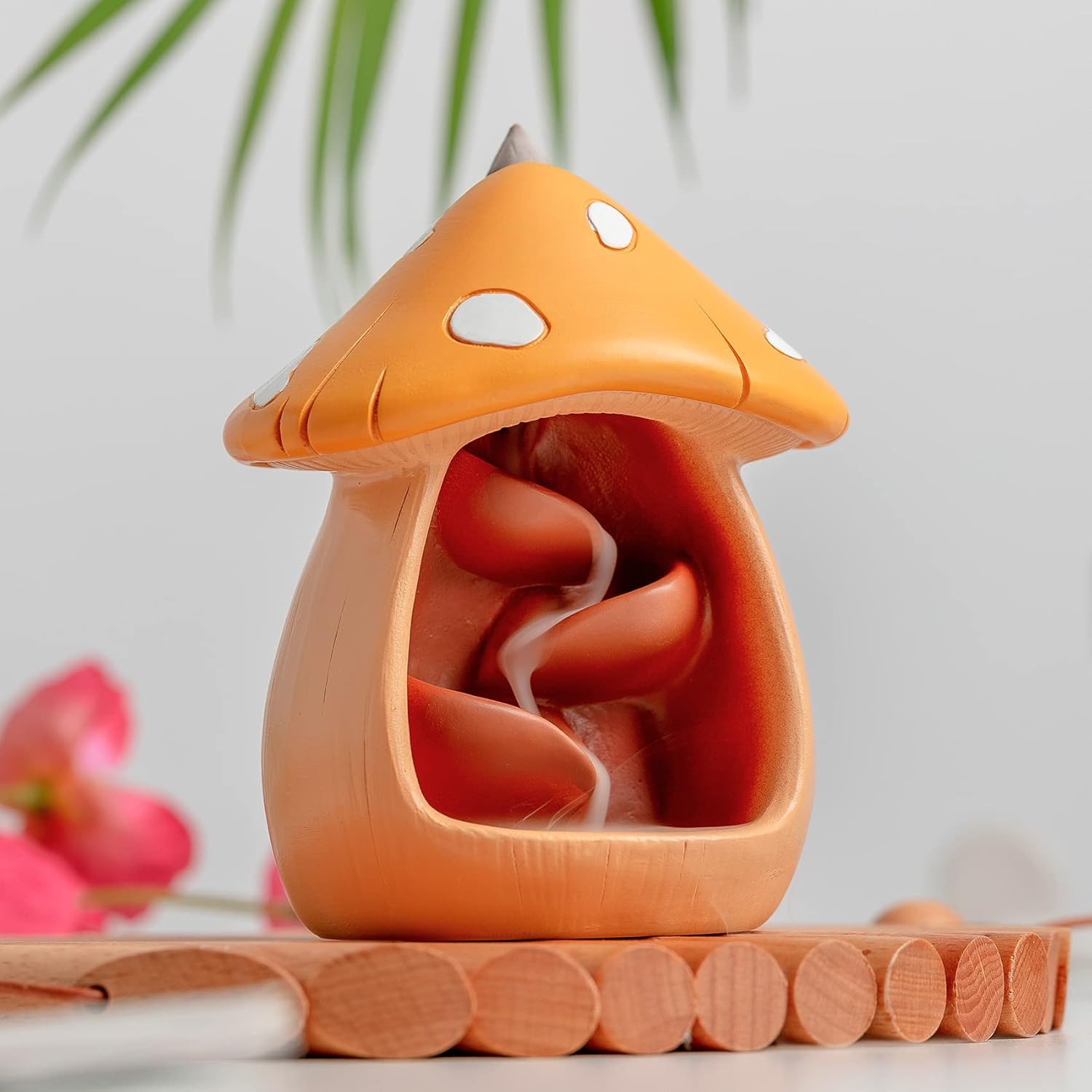 Cute Mushroom Incense Holder with 60 Cones