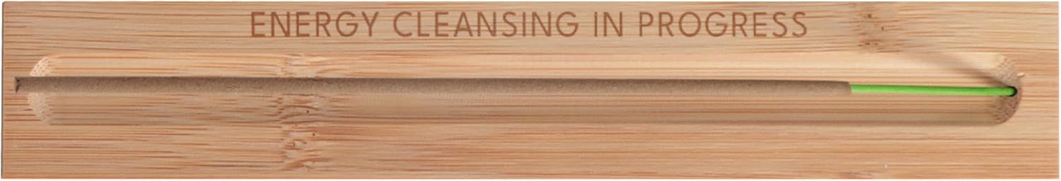 Premium Sage Incense Sticks with Engraved Wood Holder - 30 Sticks Charcoal Free Safe for Energy Cleansing