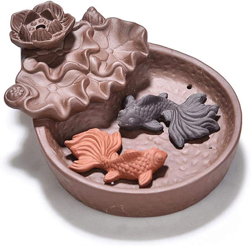 Comeon Two Fishes Incense Holder Ceramic Burner