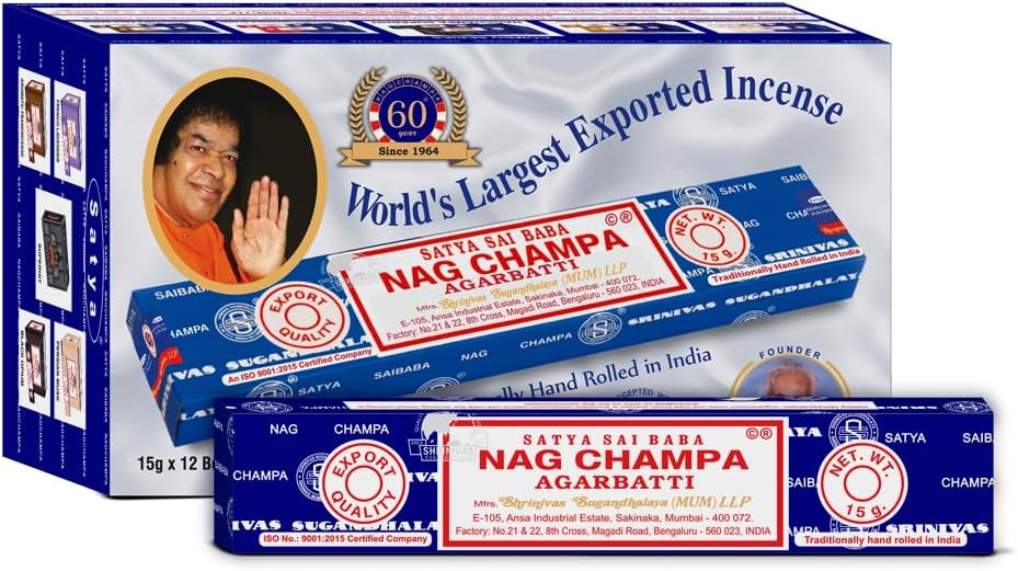Satya Sai Baba Nag Champa Agarbatti Pack of 12