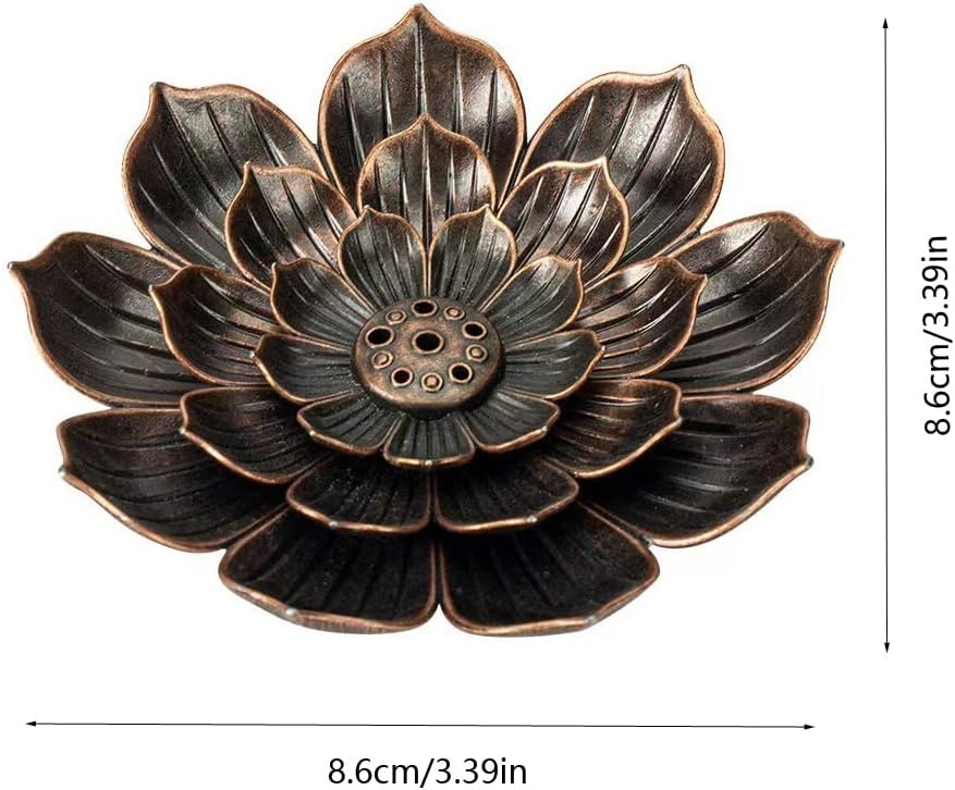 2 Pack Lotus Shaped Incense Holders Sandalwood Burner Stick Censer for Home Yoga Studios and Buddhist Temples