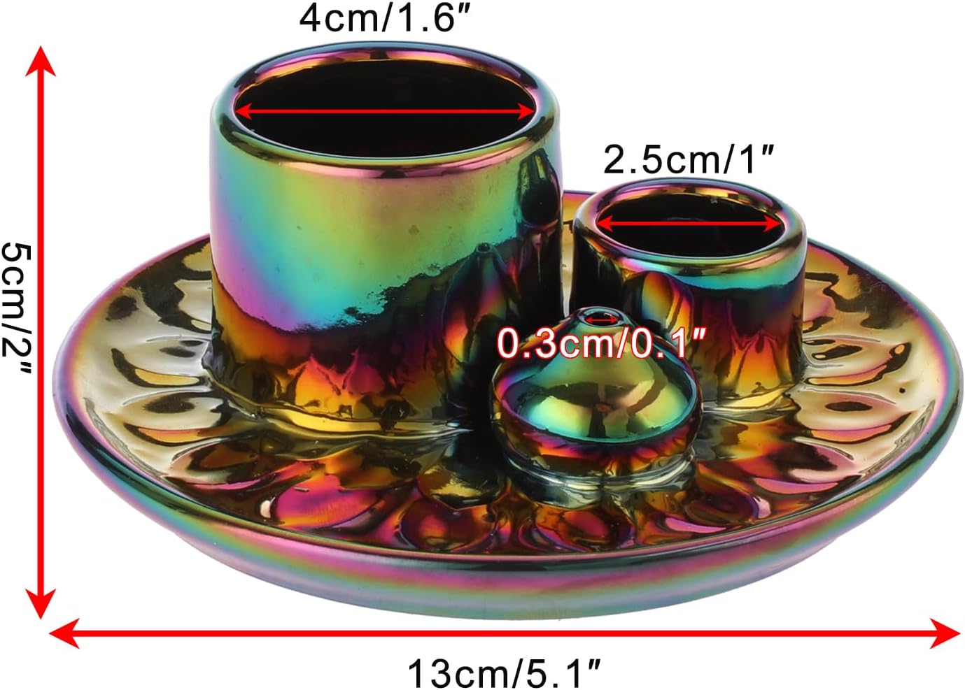 JUXYES 4 in 1 Ceramic Incense and Candle Holder