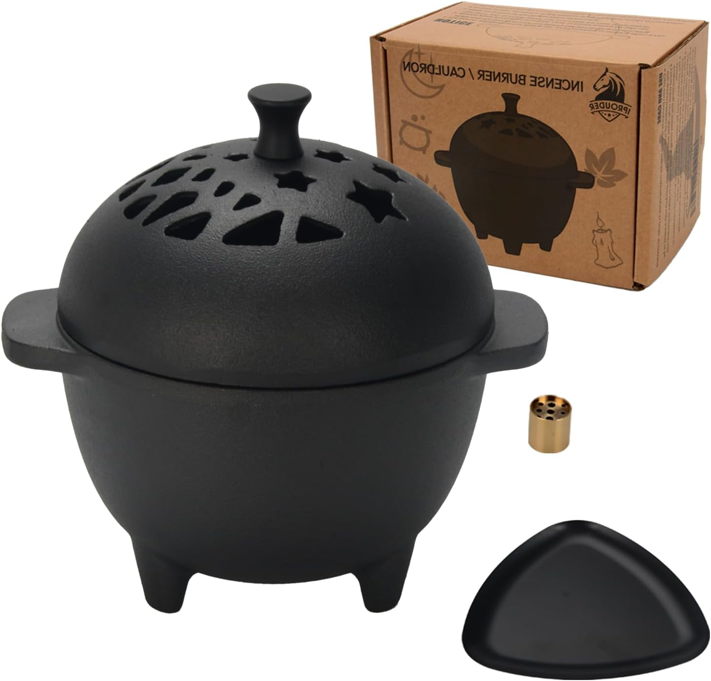 Cast Iron Incense Burner Mini Cauldron for Sage and Charcoal