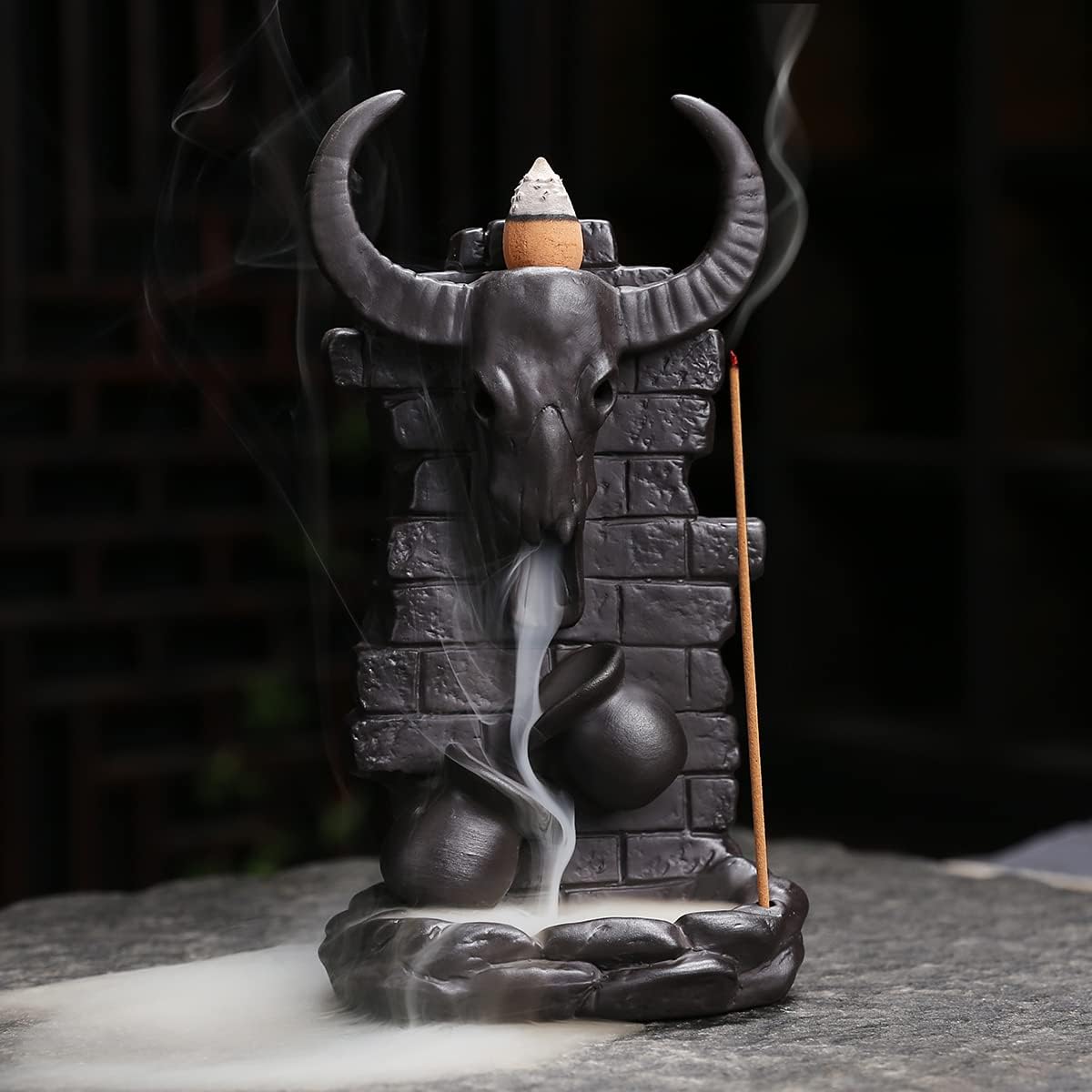 Cone Incense Holder Waterfall - Cool Smoke Backflowing Incense Burner Ceramic Fountain for Sticks and Cones