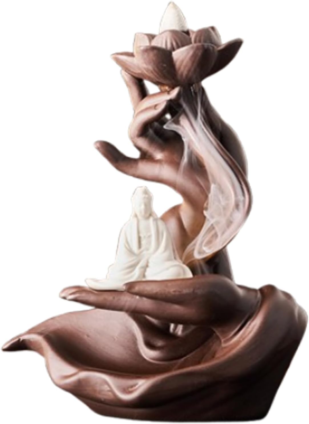 Ceramic Buddhas Hand Backflow Incense Burner - Zen Decor