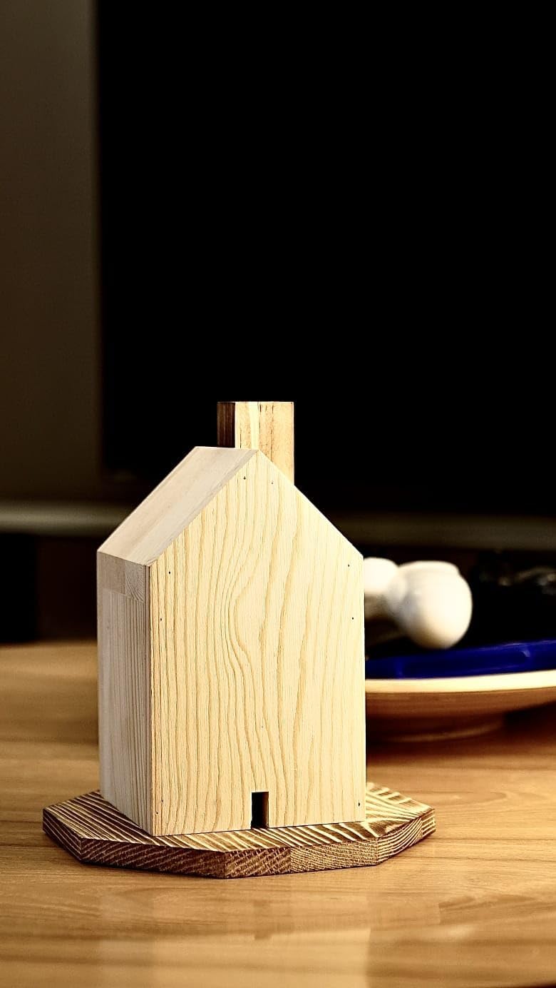 Premium Wooden House-Shaped Incense Holder for Meditation and Home Decor