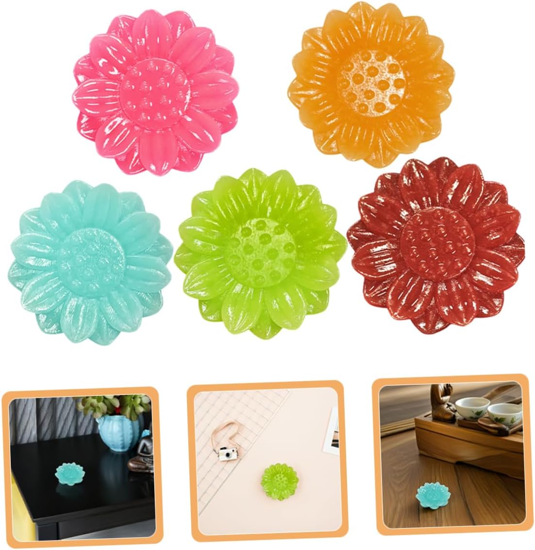 Ciieeo Multicolored Resin Incense Holder Set for Meditation