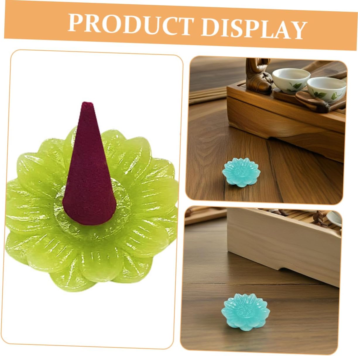 Ciieeo Multicolored Resin Incense Holder Set for Meditation