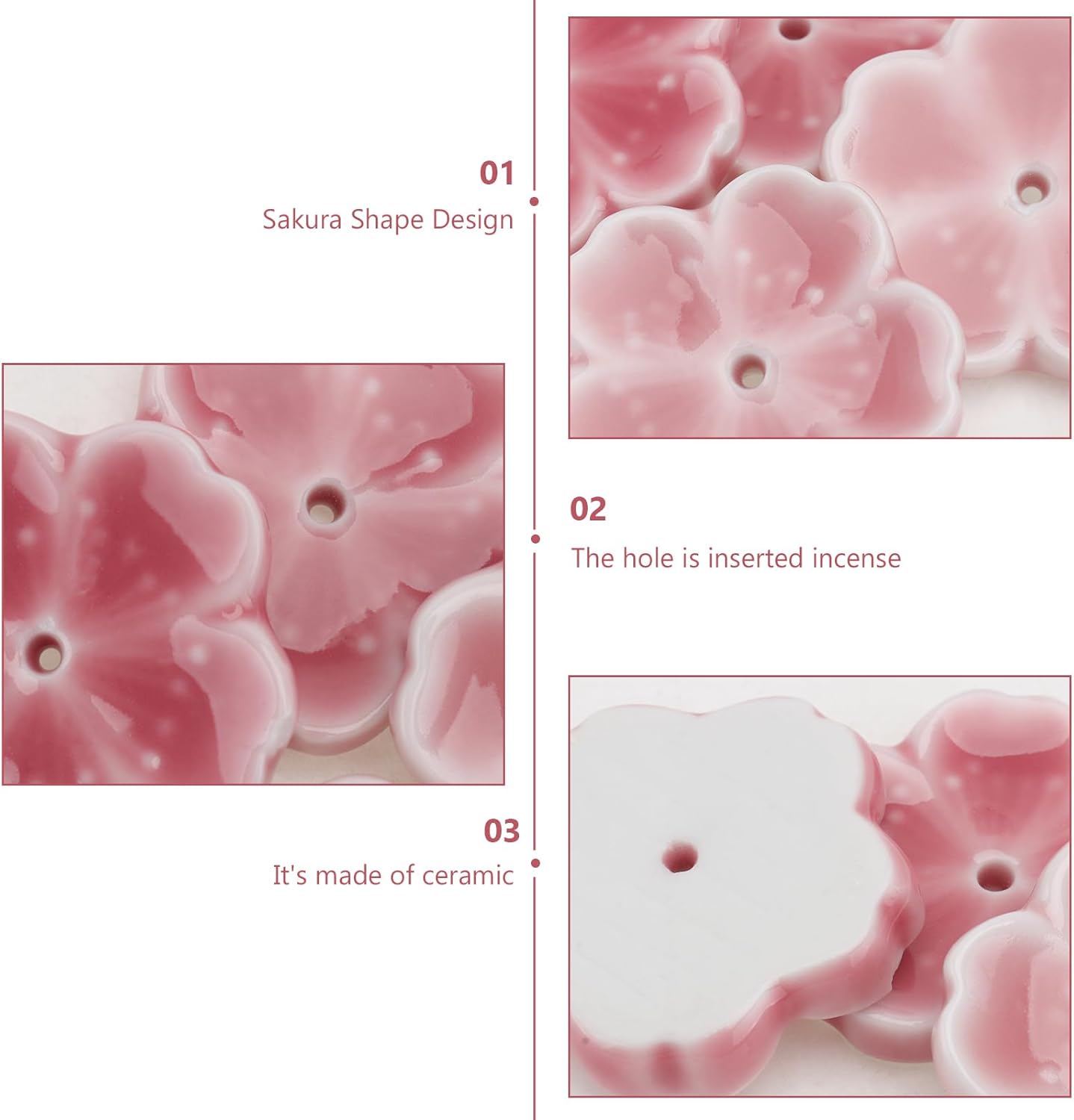 IMIKEYA 4pcs Cherry Blossom Incense Holder Set