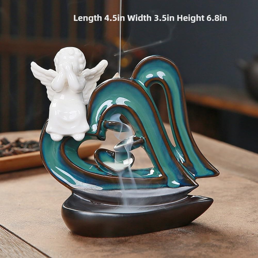 Love Angel Reverse Flow Incense Burner Set