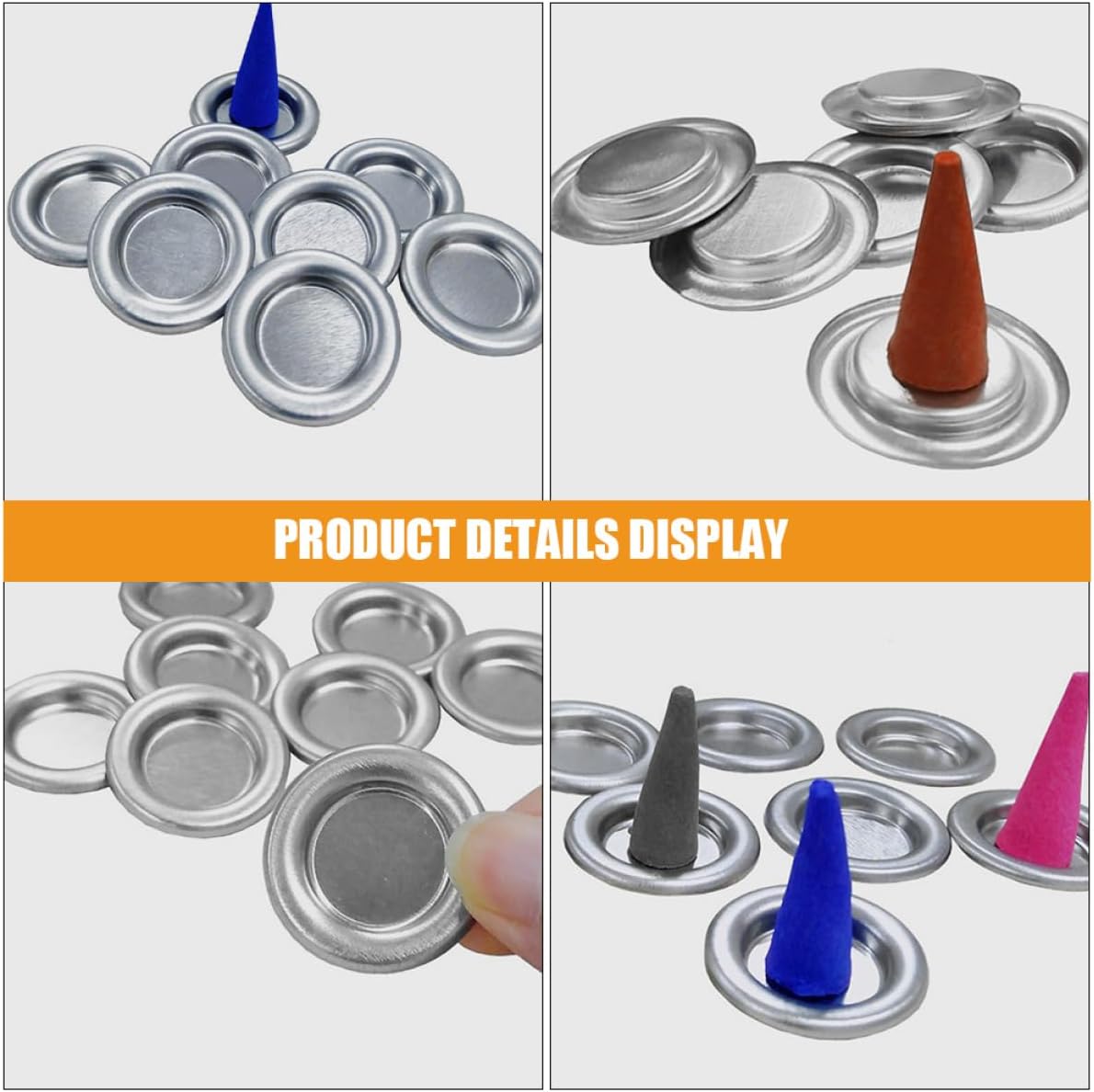 20pcs Metal Incense Burner Bowl Holder Aluminum Alloy Aromatherapy Tray