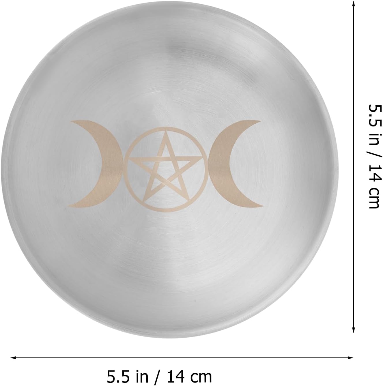Wiccan Altar Plate with Pentagram Design