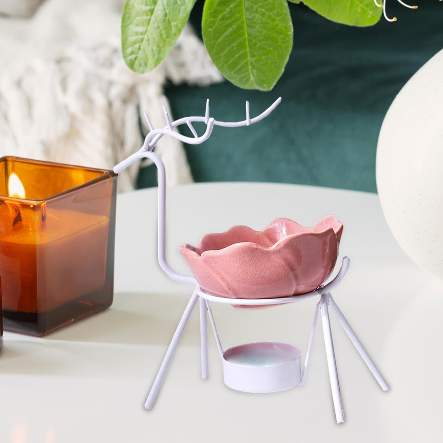 Essential Oil Aroma Burner Deer Statue with Ceramic Bowl