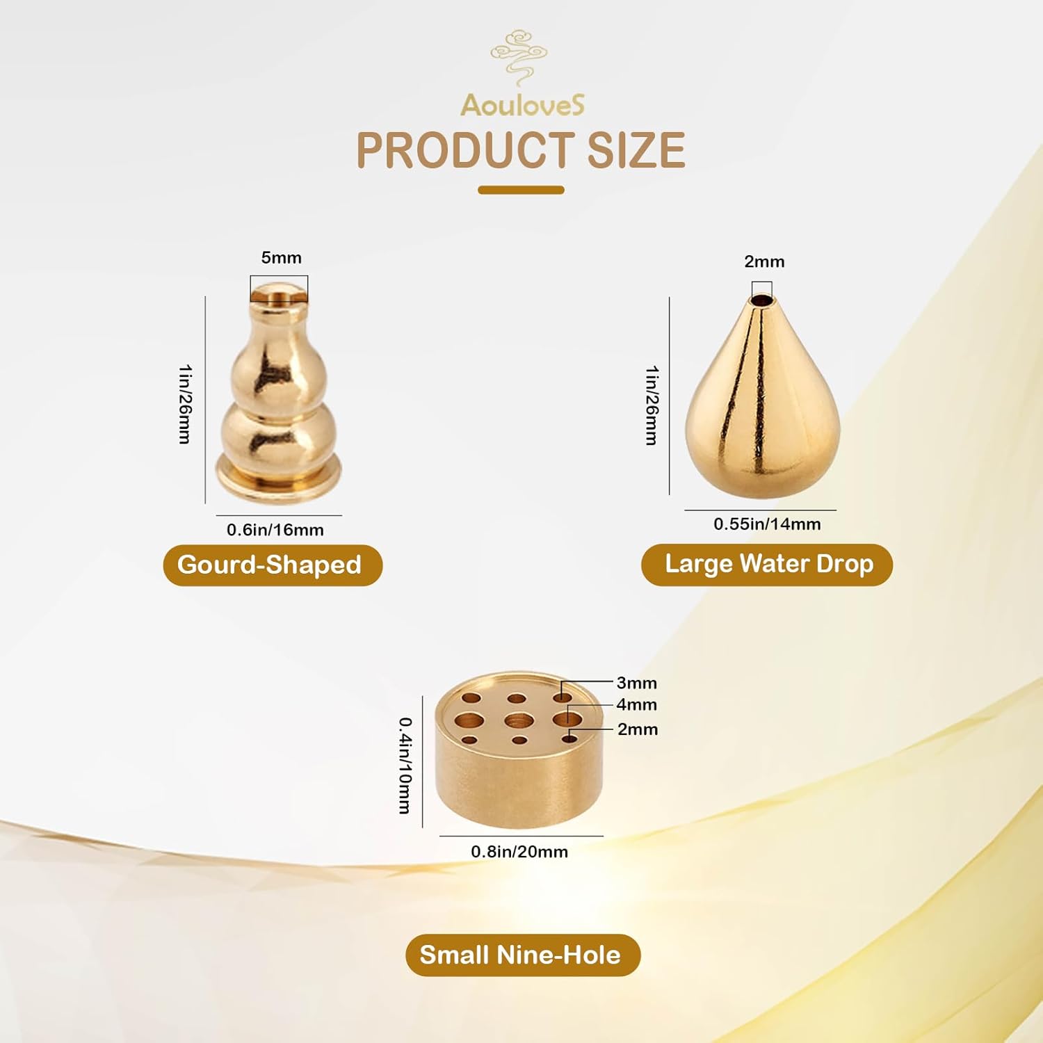 5 in 1 Brass Incense Burner Set - Multi-Functional Incense Holder
