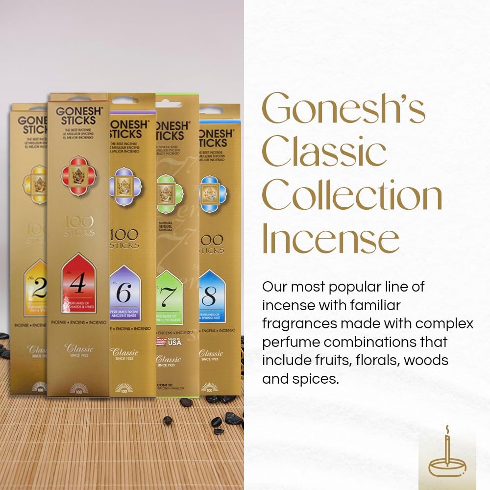 Gonesh Classic Incense Sticks Variety Pack - 5 Packs of 20