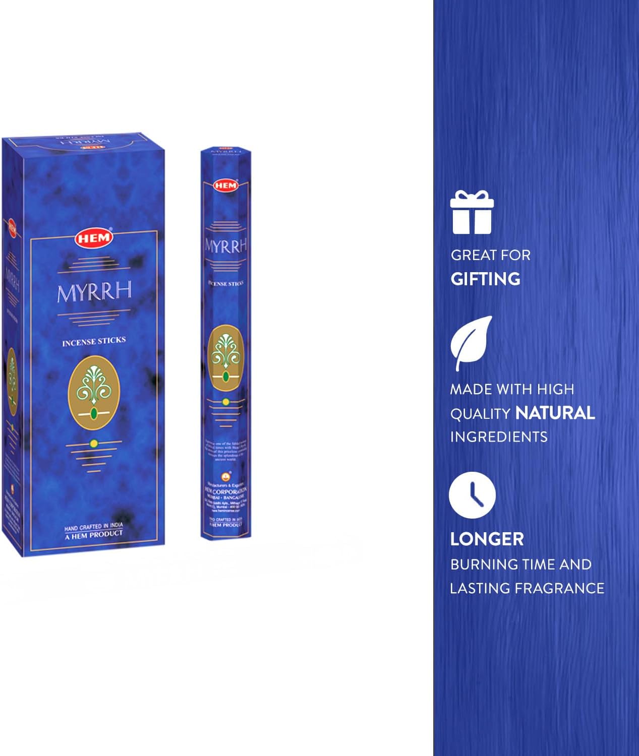 HEM Myrrh Incense Sticks Pack of 6