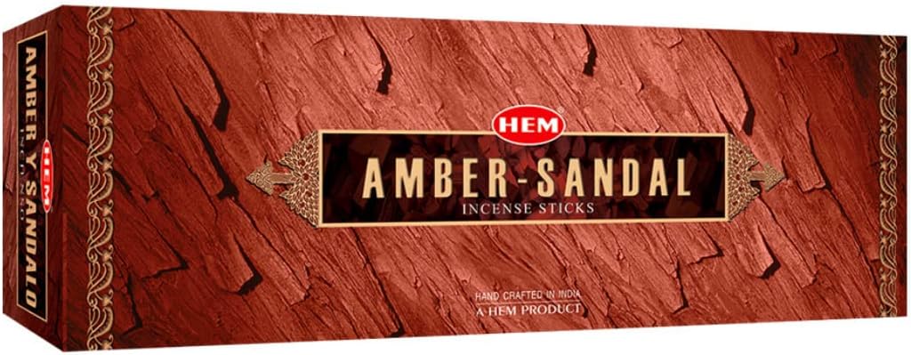 HEM Amber Box of Six 20 Gram Incense Tubes