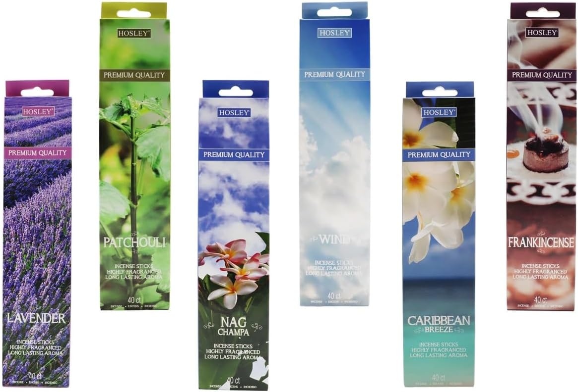 Hosley 240 Pack Assorted Incense Sticks for Home Aromatherapy