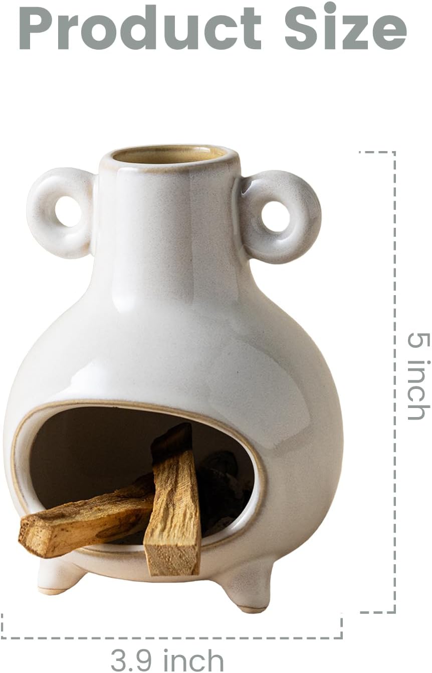 Mini Palo Santo Holder Burner White Ceramic Incense Stand