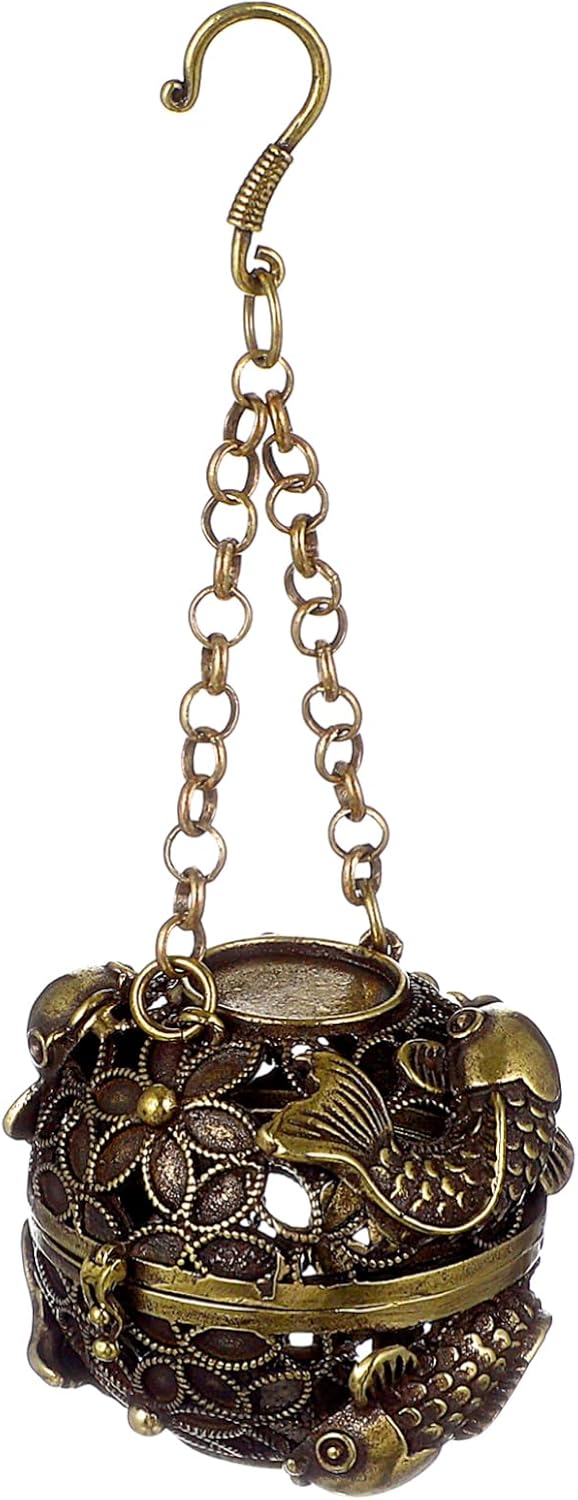 IMIKEYA Copper Incense Hanging Ball Holder