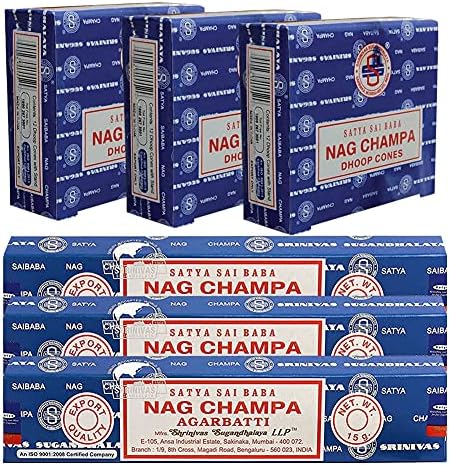 TRUMIRI Nag Champa Incense Sticks and Cones Bundle